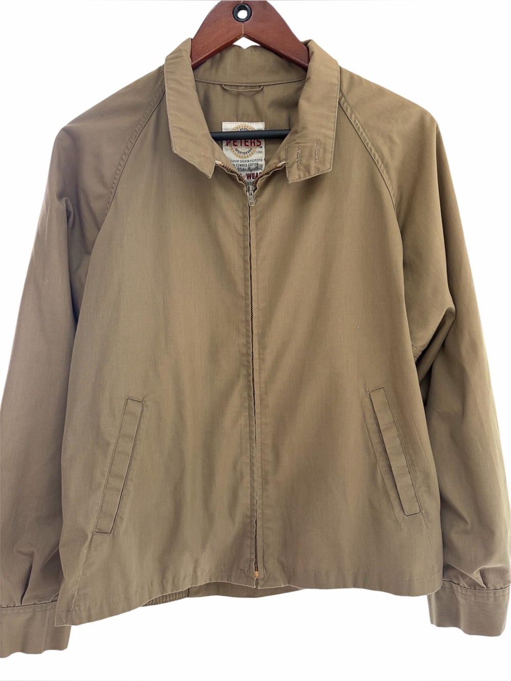 Vintage 60s Peters Wash & Wear Jacket Size 38 Unisex Harrington Windbreaker USA